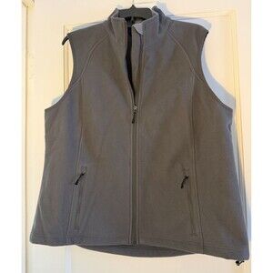 Lands End Outfitters Men’s Gray Sleeveless Full Zip Fleece Lined Sweater Vest XL